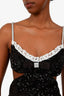 Shushu Tong Black Sequin Lace Trimmed Mini Dress Size 8
