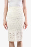 Rebecca Taylor White Lace Pencil Midi Skirt Size 0
