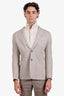 Canali Beige Linen Blend Single-Breasted Blazer Size 31 Men's