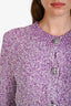 Maje Purple/White Sequined Knit Button Down Sweater Size 1
