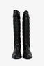 Christian Dior Black Cannage Leather Riding Boots Size 38