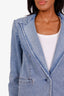 Alice + Olivia Blue Denim Single Breasted Blazer Size 4