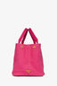 Prada Pink Canvas Printed Logo Tote Bag