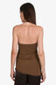 Helmut Lang Brown Halter Ruched Top Size S