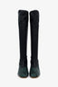 Jimmy Choo Black/Green Snake Embossed Leather Myka 85mm Leather Boots Size 36.5