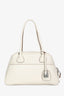 Miu Miu White Leather Medium Viviant Shoulder Bag with Strap