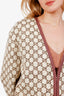 Gucci Beige/Purple Tweed GG Monogram Evening Jacket Size 46