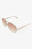 Chloe Silver Metal Frame Aviator Sunglasses