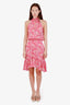 ALC Pink Silk High Neck Floral Mini Dress Size 0
