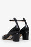 Valentino Black Patent Leather 'Tan-Go' Ankle Strap Pumps Size 36.5