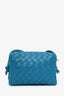 Bottega Veneta Blue Leather Intrecciato Loop Mini Crossbody Bag