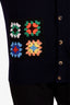 JW Anderson Black Wool Crochet Flower Pocket Cardigan Size M