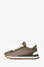 Brunello Cucinelli Olive Green Nylon Suede Trim Lace-Up Sneakers Size 37