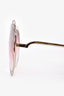 Chloe Gold/Pink 'Carolina' Round Sunglasses