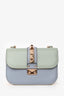 Valentino Light Blue/Green Rockstud Small Glam Lock Shoulder Bag