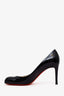 Christian Louboutin Black Patent Leather Round Toe Heels Size 39