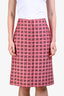 Marni Pink/Black Tweed Linen Cotton Blend A-Line Skirt Size 40