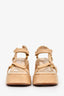 Cult Gaia Tan Raffia Chunky Block Heeled Erin Sandals Size 37