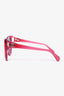 Gucci Pink Acetate Grey Lens Square Sunglasses