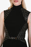 Versace Black Leather/Studs Harness Belt Sleeveless Midi Dress Size 42