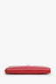 Prada Red Saffiano Zip Around Long Wallet