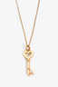 Tiffany & Co. 18K Yellow Gold Heart Key Pendant Necklace