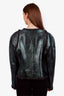Veste Chanel™ en agneau et tweed vert, seconde main, taille 50