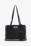 Prada Black Studded Etiquette Glace Small Tote Bag