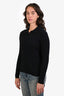 Sandro Black Ribbed Long Sleeve Polo Shirt Size 4