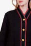 Gucci Black Wool Web Padded Coat Size 40