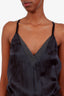 Brunello Cucinelli Grey Silk Monili V-Neck Belted Jumpsuit Size S