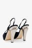 Pre-loved Chanel™ Black Suede Interlocking CC Logo Suede Slingback Pumps Size 37