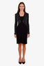Givenchy Black Pearl Embellished V-Neck Mini Dress Estimated Size M