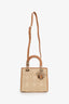 Christian Dior 2021 Beige/Brown Raffia Medium Lady Dior Bag with Strap
