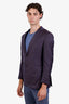 Pal Zileri Purple Cashmere & Silk Single Breasted Blazer Size 48 Mens