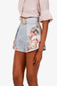 Zimmermann Blue Floral 'Lexi' Belted Shorts Size 00