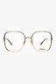 Chloe Gold 380 Square Clear Sunglasses