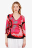 Missoni Pink Printed V-Neck Top Size 10