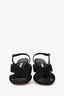 Manolo Blahnik Black Mesh 'Drapia' Slingback Heels Size 36.5