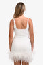 16Arlington White Ostrich Feathers Mini Dress Size 8