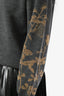 Dries Van Noten Grey Wool Gold Sparkle Detail Sleeve Sweater Size XS