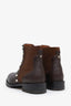 Valentino Chocolate Brown Pebbled Leather Chelsea Boots Size 38.5