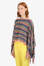Missoni Pink Wool Blend Colour Block Zigzag Poncho Estimated Size S