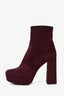 Prada Suede Burgundy Platform Ankle Boot Size 37