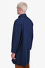 Prada 2016 Blue Denim Midi Coat With Detachable Logo Plaque Size S Mens