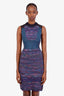 M Missoni Purple Striped Knee-Length Sleeveless Dress Size 38
