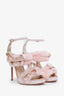 Sophia Webster Pink Faux Fur Leather Bella Bow Ankle Strap Heels Size 39