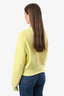 Ganni Neon Green Alpaca Blend Embellished Buttons Cardigan S