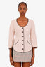Pre-loved Chanel™ Spring 2012 Pink Tweed Belted Jacket Size 38