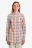 Adam Lippes Multicoloured Patterned Cotton Silk Button Down Shirt Size 6